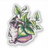 Planty Pup: Lilly Aufkleber (Vorderseite)