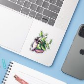 Planty Pup: Lilly Aufkleber (Laptop mit iPhone)