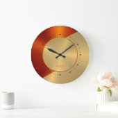 Planuhr für metallisches Gold und rotes geometrisc Große Wanduhr (Zuhause)