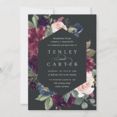 Planum Blossom Geometric Frame Wedding Einladung (Vorderseite)