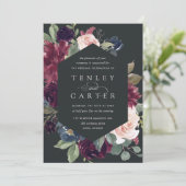 Planum Blossom Geometric Frame Wedding Einladung (Stehend Vorderseite)