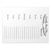 Planung der Mahlzeiten Notizblock (Vorderseite)