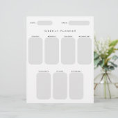 Planung der wöchentlichen Organisation Briefbogen (Stehend Vorderseite)