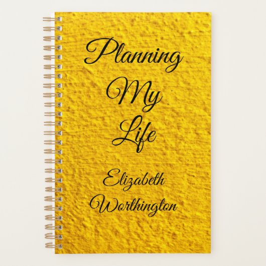 Planung meines Lebens gelb texturiert maßgeschneid Planer (Vorderseite)
