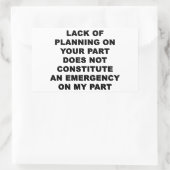 Planungsmangel Rechteckiger Aufkleber (Tasche)