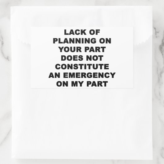 Planungsmangel Rechteckiger Aufkleber (Tasche)