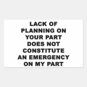 Planungsmangel Rechteckiger Aufkleber (Vorderseite)