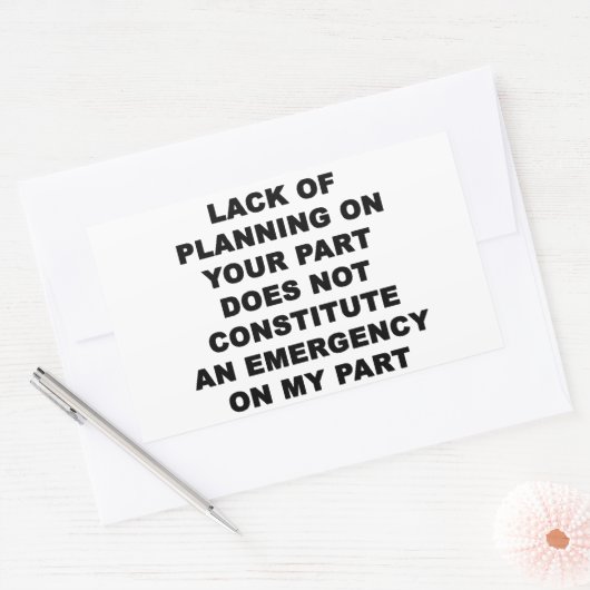 Planungsmangel Rechteckiger Aufkleber (Umschlag)