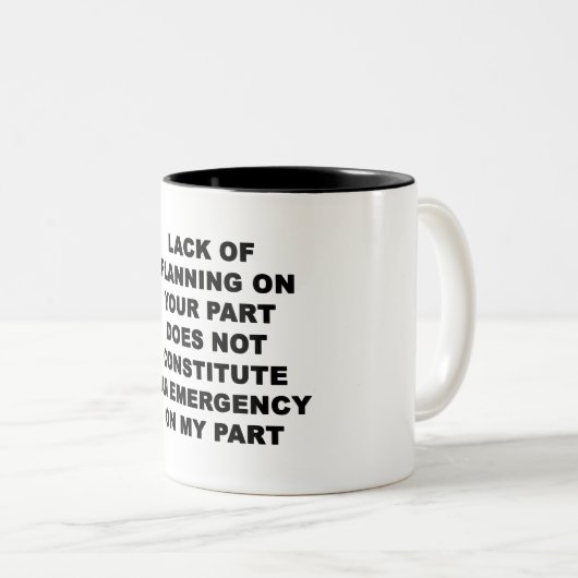 Planungsmangel Zweifarbige Tasse (VorderseiteRechts)