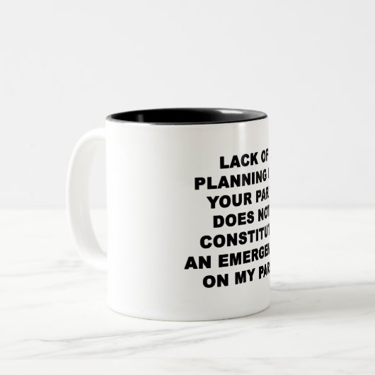 Planungsmangel Zweifarbige Tasse (Vorderseite Links)