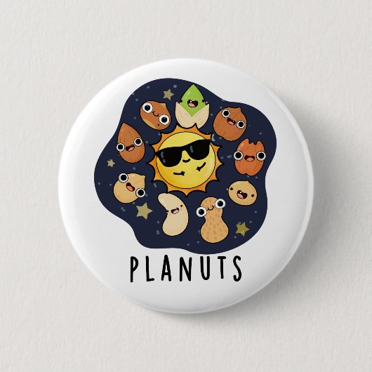 Planuts Funny Astronomy Nuts Pun Button (Vorderseite)