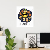 Planuts Funny Astronomy Nuts Pun Poster (Heimbüro)