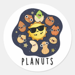 Planuts Funny Astronomy Nuts Pun Runder Aufkleber