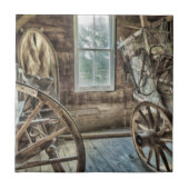 Planwagen, hölzernes Lastwagenrad Fliese (Vorderseite)