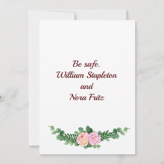 Planwechsel bei Hochzeiten, mit rosa Rosensteinfel Ankündigung (Rückseite)