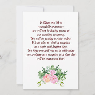 Planwechsel bei Hochzeiten, mit rosa Rosensteinfel Ankündigung
