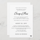 Planwechsel bei Hochzeiten - moderne minimale Verk Ankündigung (Vorne/Hinten)