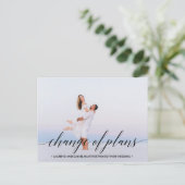 PLANWECHSEL Moderne Typografie Landschaft Foto Ankündigungspostkarte (Stehend Vorderseite)