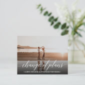 PLANWECHSEL Modernes Foto der Kalligraphie Ankündigungspostkarte (Stehend Vorderseite)