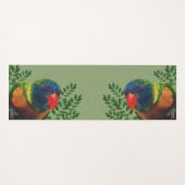 Plappert hell farbiger Macaw zwei grünes Blätter Yogamatte (Vorderseite (Horizontal))