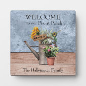 Plaque Artwork Sonnenblumen und Rose Garten Fotoplatte (Vorderseite)