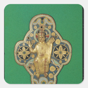 Plaque, die den Segen Gottes darstellt Quadratischer Aufkleber