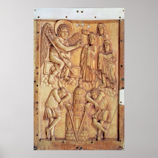 Plaque, die die Heiligen Frauen am Grab darstellen Poster (Vorne)