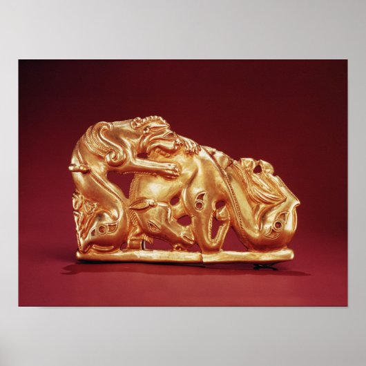 Plaque, die einen Griffin darstellt, der ein Pferd Poster (Vorne)