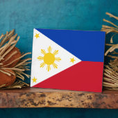 Plaque mit der Flagge der Philippinen Fotoplatte (Seite)