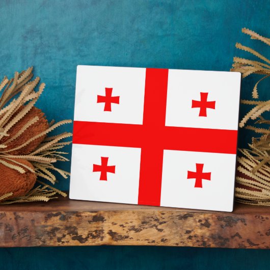 Plaque mit georgischer Flagge Fotoplatte (Seite)