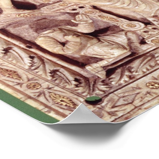 Plaque mit King David enthroned Poster (Ecke)