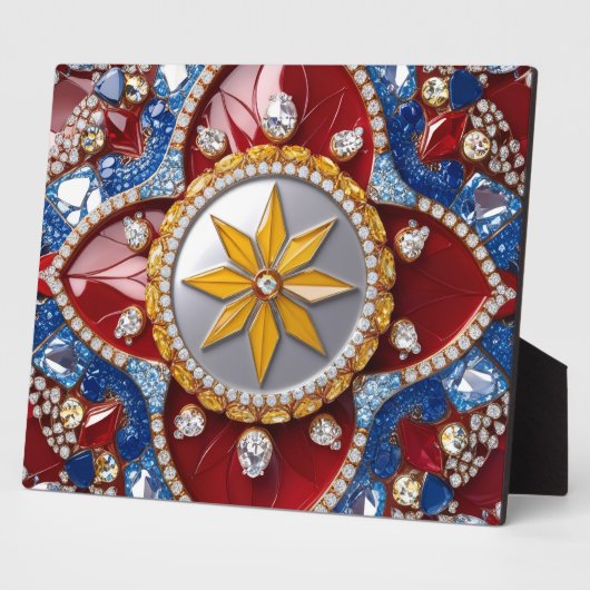 Plaque mit kolumbianischen Farben Modernes Design Fotoplatte (Seite)