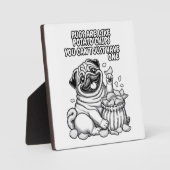 Plaque mit Mops wie Kartoffelchips Fotoplatte (Vorderseite)