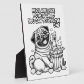 Plaque mit Mops wie Kartoffelchips für Ihre Zuhaus Fotoplatte (Seite)
