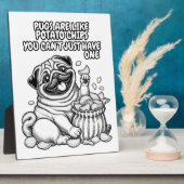 Plaque mit Mops wie Kartoffelchips für Ihre Zuhaus Fotoplatte (Seite)