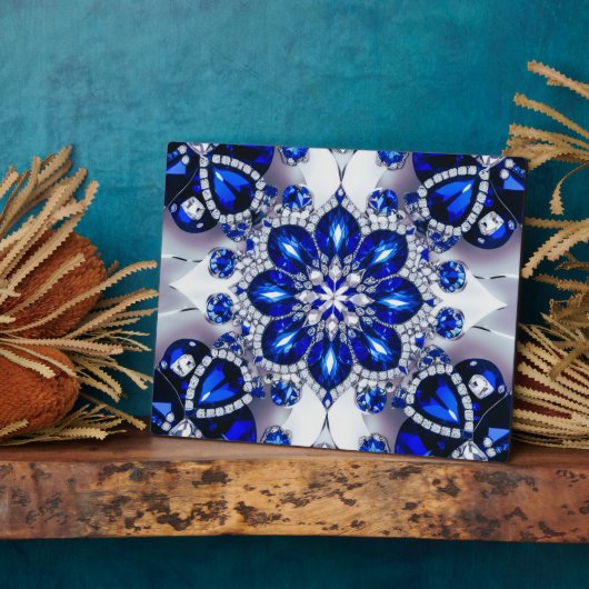 Plaque mit White Blue Farben Modernes Design Fotoplatte (Seite)