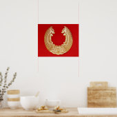 Plaque mit zwei Drachen und einer Tao-Krawatte-Mas Poster (Küche)