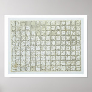 Plaque of ideographic writing from the Temple of I Poster