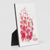 Plaque - Sei glücklich Hollyhocks Fotoplatte (Seite)