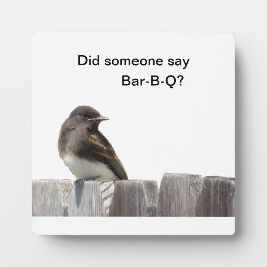 Plaque - Vögel auf Zaun Fotoplatte (Vorderseite)