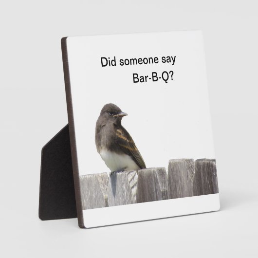 Plaque - Vögel auf Zaun Fotoplatte (Vorderseite)