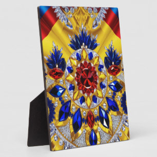 Plaque with Romania Colors Modernes Design Fotoplatte