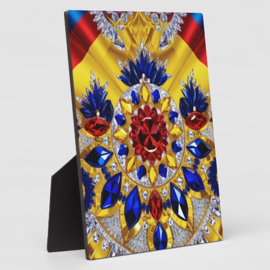 Plaque with Romania Colors Modernes Design Fotoplatte (Seite)