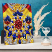 Plaque with Romania Colors Modernes Design Fotoplatte (Seite)