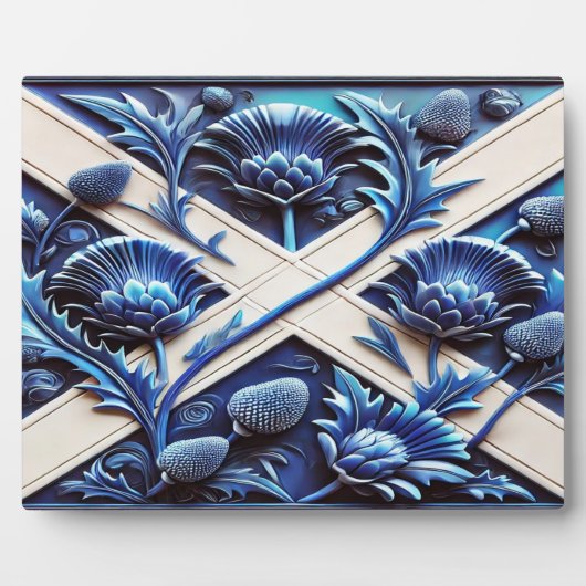 Plaque with Scottish Thistles Modern Design Fotoplatte (Vorderseite)