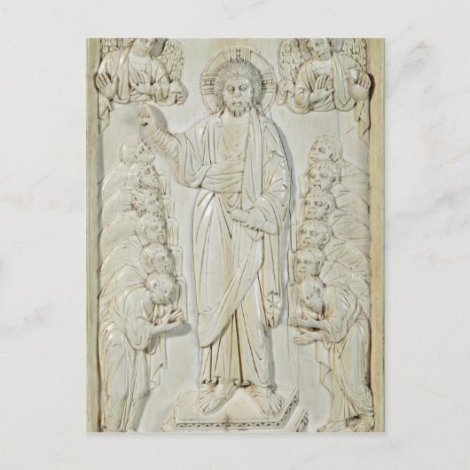 Plaque zeigt Christus, der die Apostel segnet Postkarte (Vorderseite)