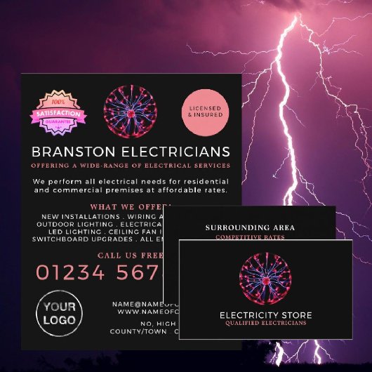 Plasma-Ball, elektrische Werbung Flyer