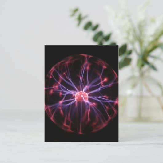 Plasma-Ball Postkarte (Stehend Vorderseite)