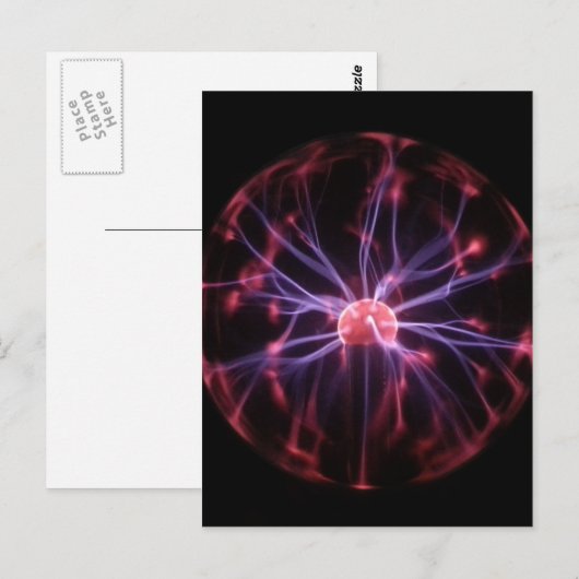 Plasma-Ball Postkarte (Vorne/Hinten)