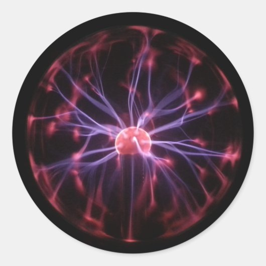 Plasma-Ball Runder Aufkleber (Vorderseite)